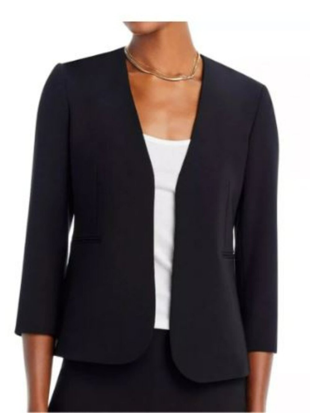 Theory Collar-less Blazer, three quarter length sleeves